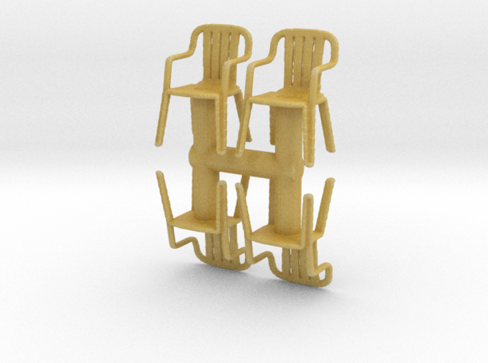 Plastic Chair (x4) 1/56 3d printed
