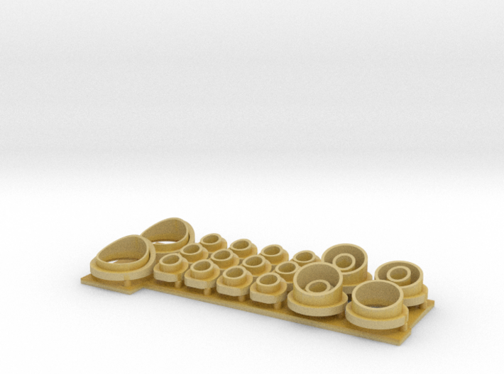 P boat curved superstructure porthole set 1/48 3d printed 