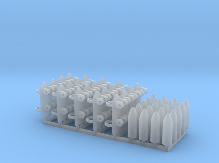 4 inch Shells and holders for P Boat gun deck 1/35 3d printed 