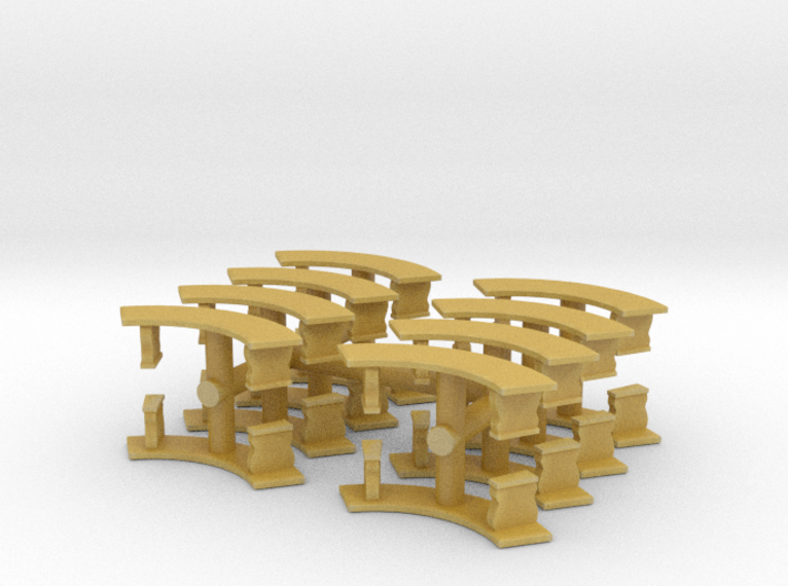 Curved Garden Bench (x16) 1/120 3d printed