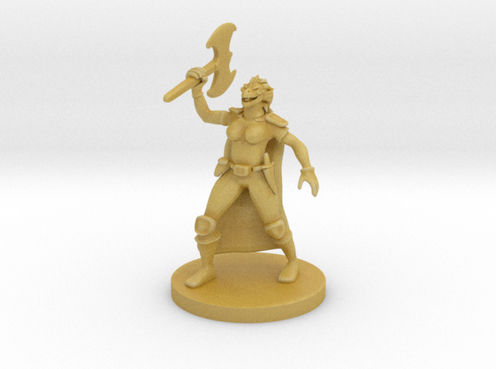 Female Dragonborn Barbarian 3d printed 