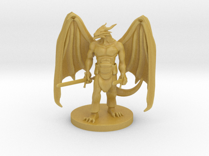 Dragonborn Two  Weapon Fighter with Wings 3d printed 
