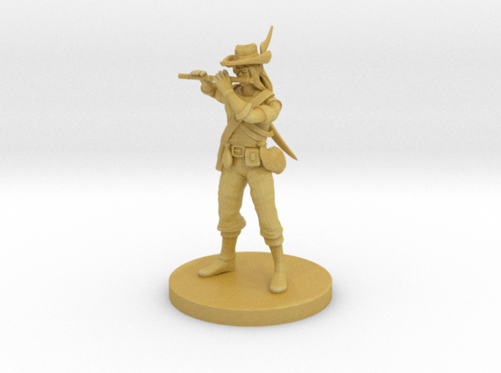 Human Male Bard with Flute 3d printed 