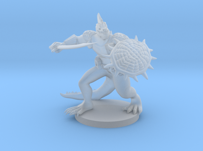 Lizardfolk Fighter with Scimitar and Shield 3d printed 