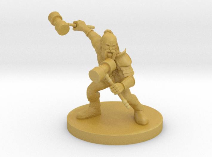 Dwarf Fighter 3 Dual Hammers 3d printed 