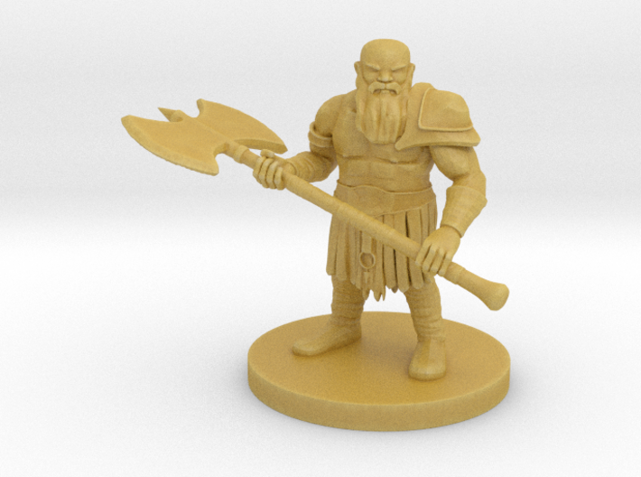 Dwarf Barbarian with Greataxe 3d printed 