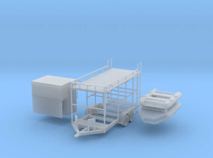 Swift Water Rescue Trailer &amp; Boats 1-64 Scale 3d printed