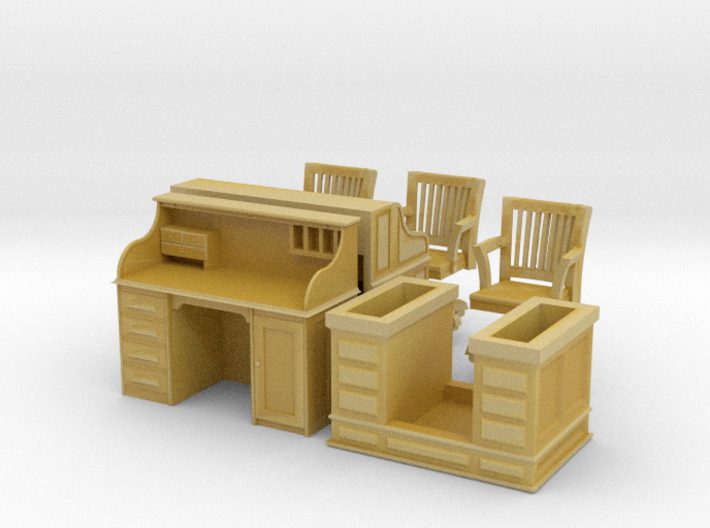 OO Scale Rolltop And Chair 3d printed 