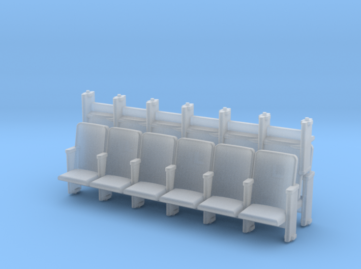 HO Scale 6 X 3 Theater Seats 3d printed