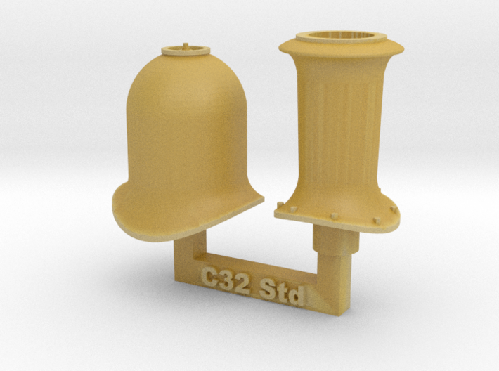 HO C32 Funnel And Steam Dome 3d printed 