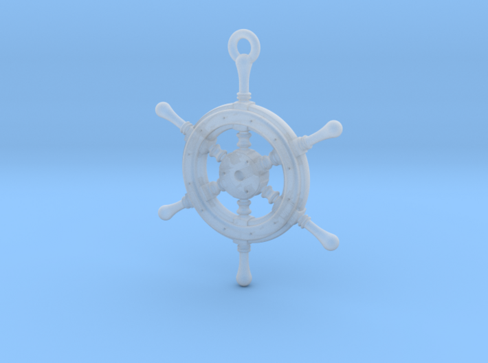 Ship Wheel Pendant 3d printed