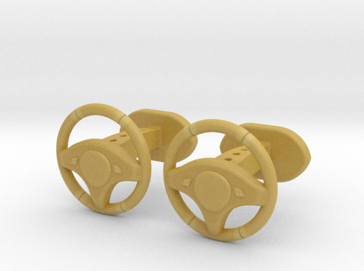 Steering wheel cufflinks 3d printed