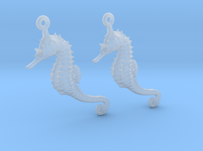 Sea Horse Earrings 3d printed