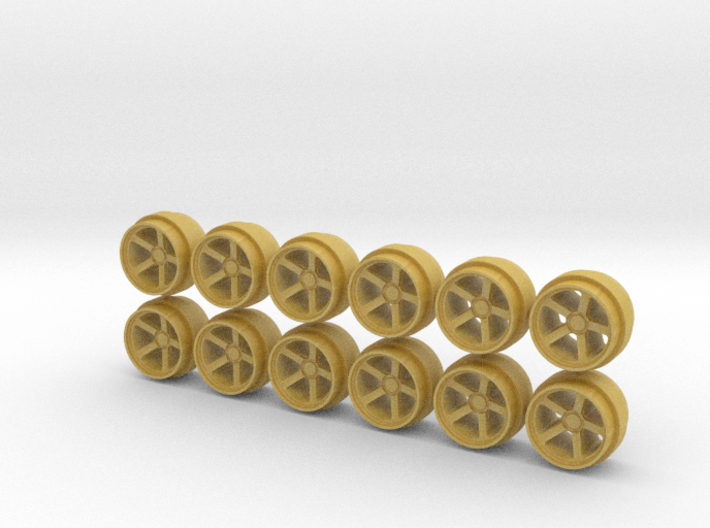 Set of 3 - Five spoke Concave Wheels  3d printed 