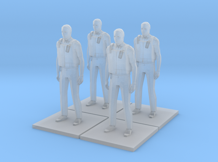 Police Standing x4 HiRez (Summer in Britain), 1/64 3d printed