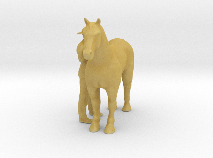 HO Scale Man and Horse 3d printed