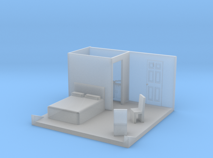 O Scale Bedroom Interior 3d printed