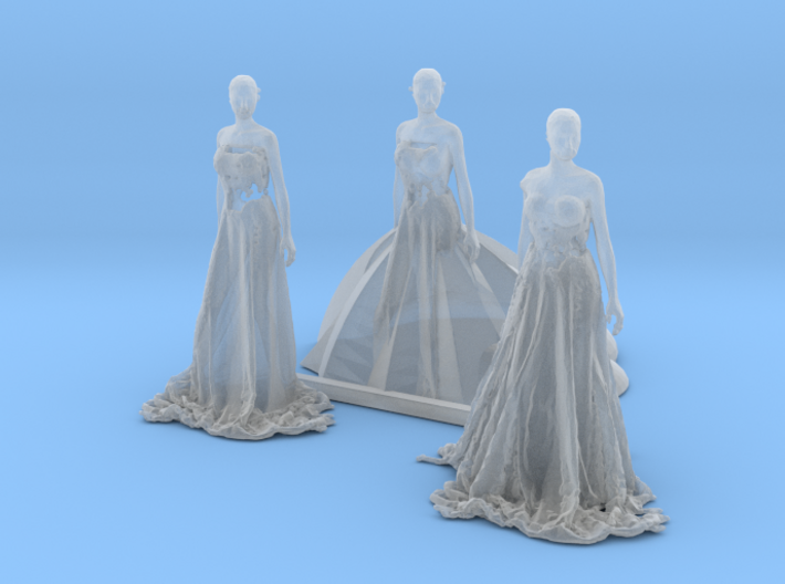 HO Scale Long Dress Females 3d printed
