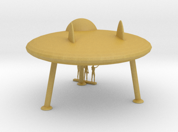 HO Scale Flying Saucer &amp; Aliens 3d printed