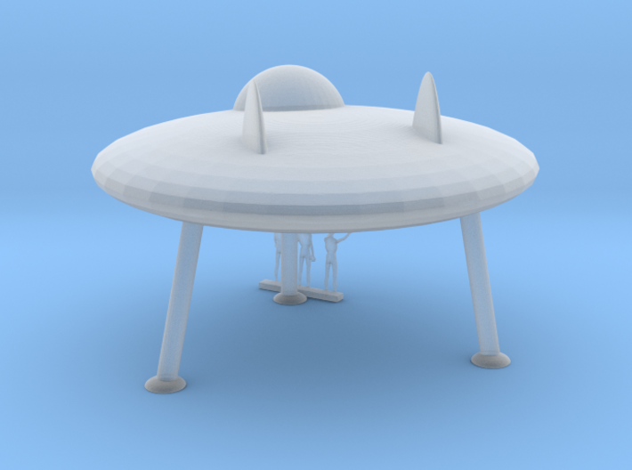 HO Scale Flying Saucer &amp; Aliens 3d printed
