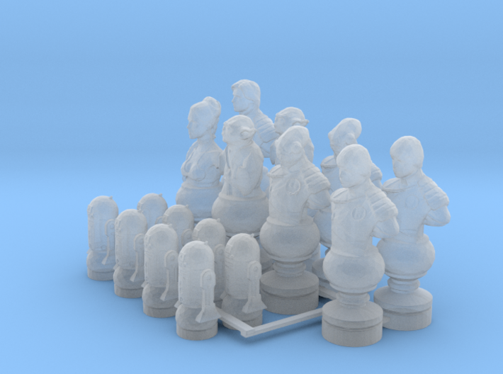 Star Wars Good Guys Chess Set 3d printed