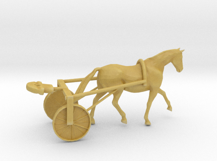 HO Scale Horse and Racing Buggy 3d printed