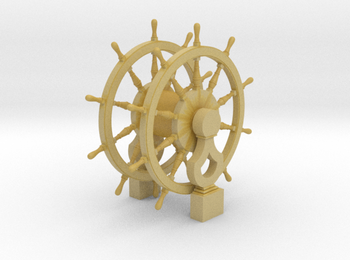 1/64 Ship's Wheel (Helm) for Frigates, Sloops, etc 3d printed 