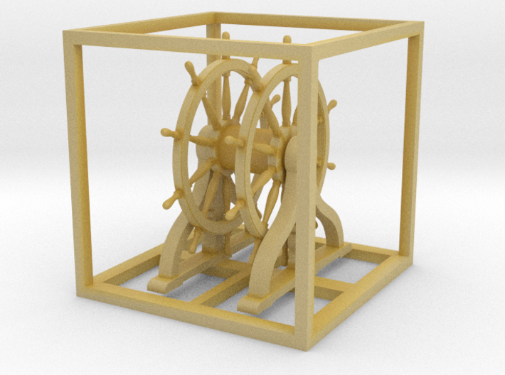 1/96 Ship's Wheel (Helm) for USS Constitution 3d printed 