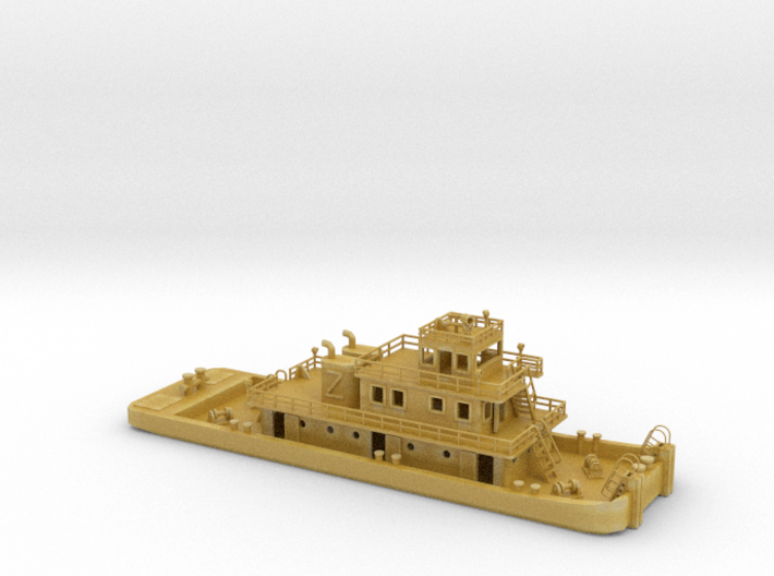 Pusher Boat N Scale 3d printed 