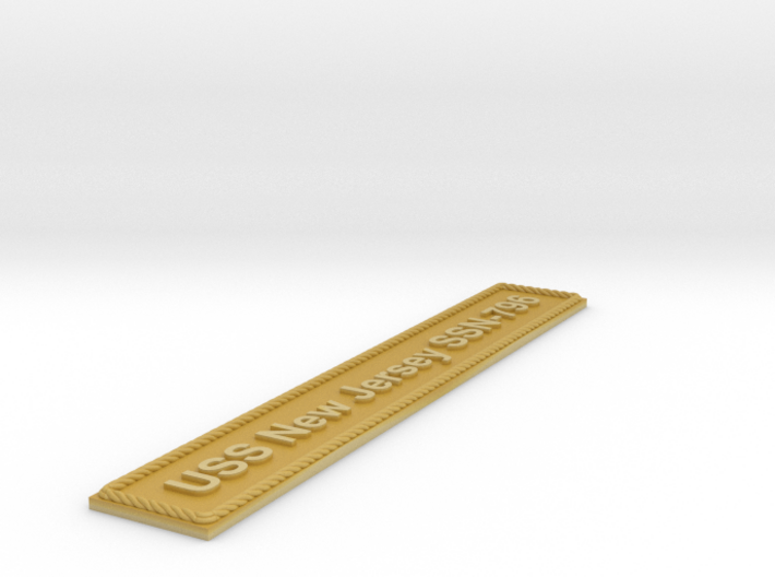 Nameplate USS New Jersey SSN-796 3d printed