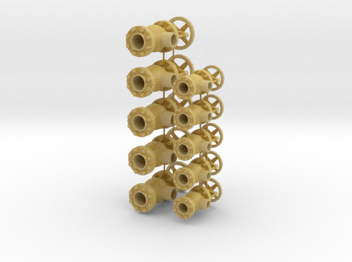 1/18 scale Angle Stop Valves 3 & 4in 3d printed 