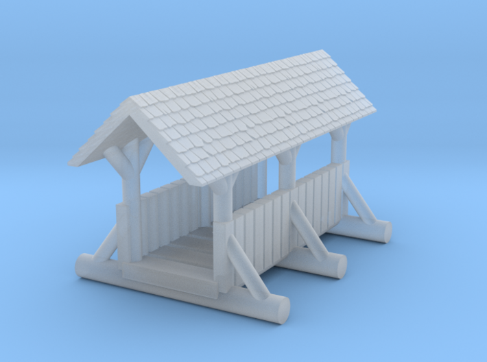small foot bridge 4cm planked roof 3d printed