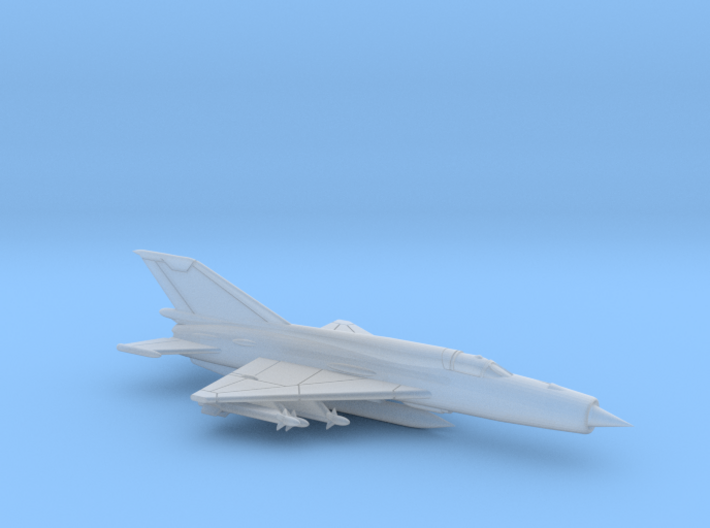 1:100 Scale MiG-21bis Fishbed (Loaded, Gear Up) 3d printed