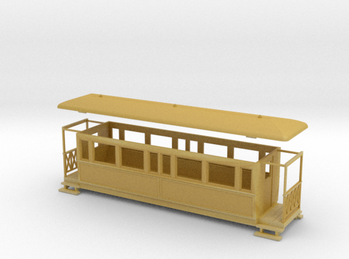 OO9 Tramway bogie coach 3d printed 