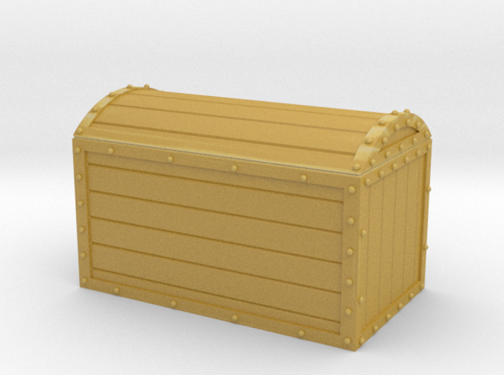 1/56th (28 mm) scale wooden chest with metal frame 3d printed