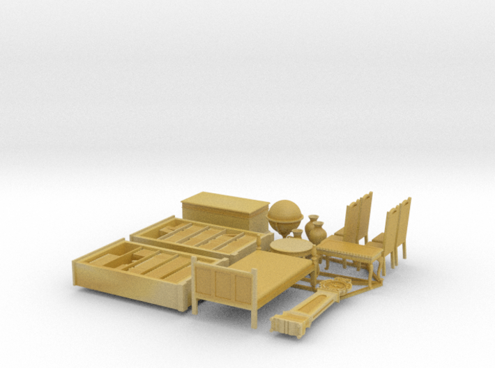 1/56th (28 mm) scale furnitures (15 pieces) 3d printed