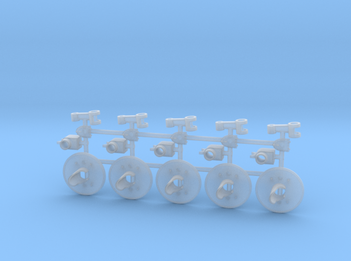 US&amp;S Searchlight Parts (HO - 1:87) 5X 3d printed