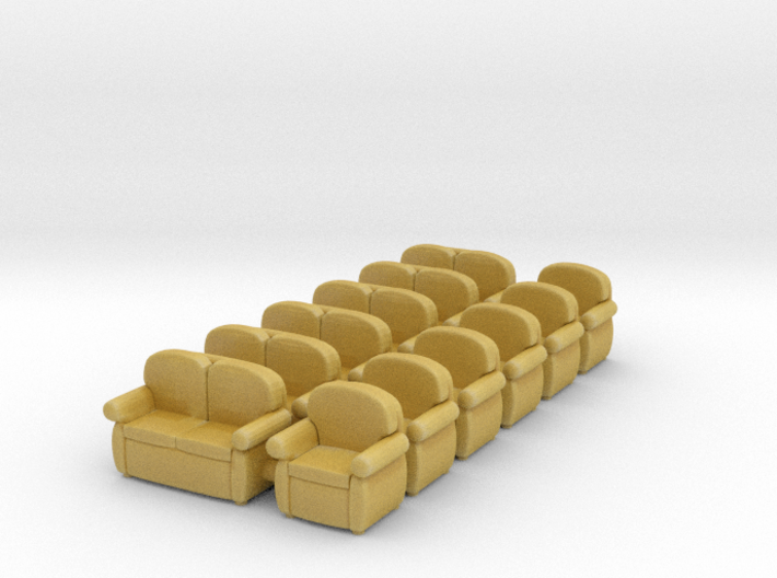 Sofas 01. HO Scale (1:87) 3d printed