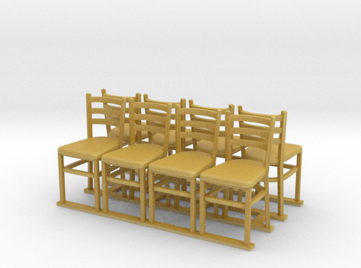 Wooden chairs 7. O Scale (1:48) 3d printed