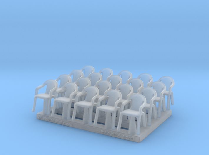 Plastic Chair 01 . 1:72 Scale 3d printed 