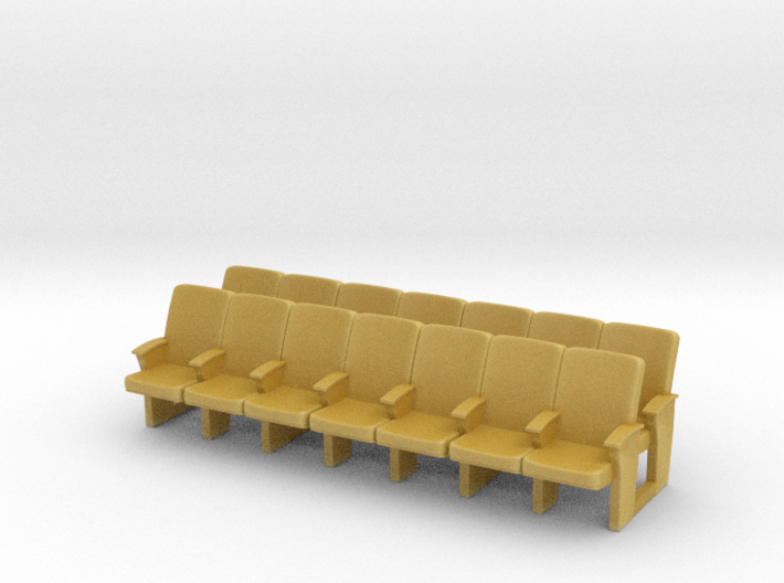Cinema seats 01. 1:64 Scale (S) 2 Rows x 8 Seat 3d printed