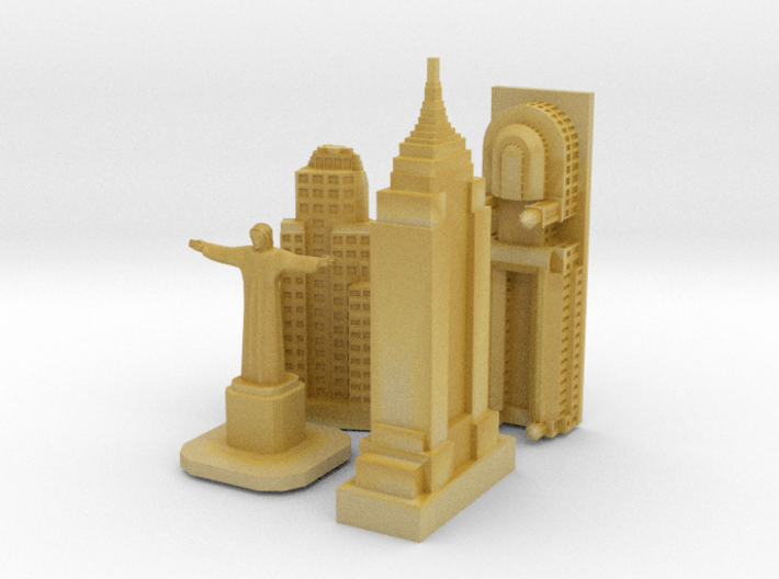 Victory Cities #2D: Americas (smaller) 3d printed 