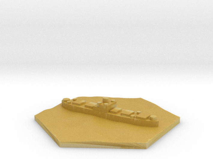 Transport no masts WW2 naval hex counter 3d printed