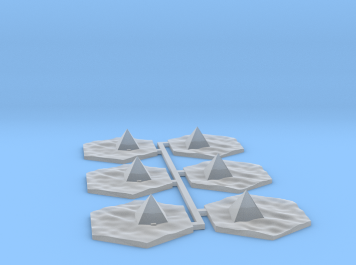6pk Pyramid in desert terrain hex tile counters 3d printed