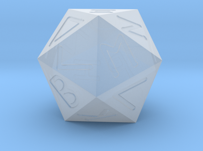 Greek 20 sided dice (d20) 25/30mm dice 3d printed