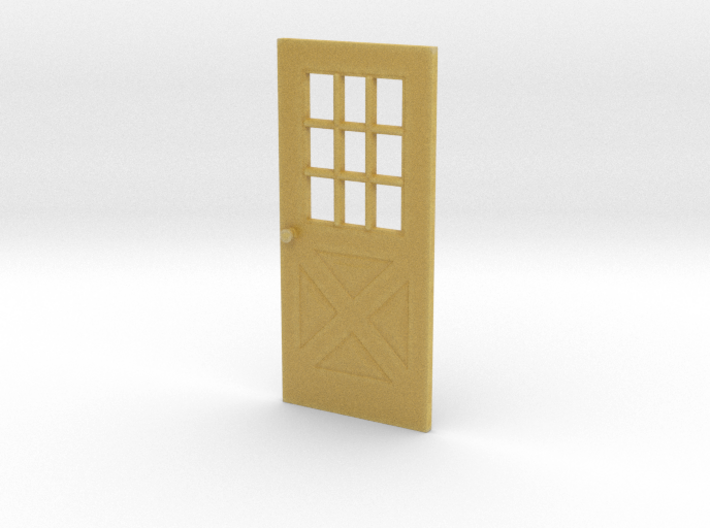 1:64 scale Exterior door with cross pattern 3d printed 