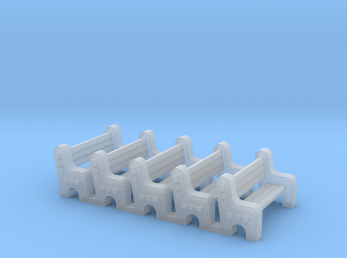 Street Bench - Qty (5) N 160:1 Scale 3d printed