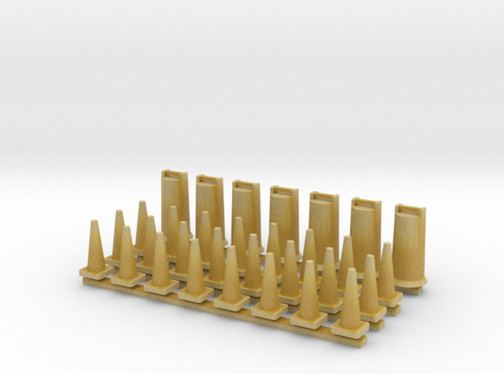 'HO Scale' - Road Construction Cones and Barrels 3d printed 