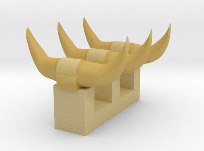 3 sets of short horns 3d printed