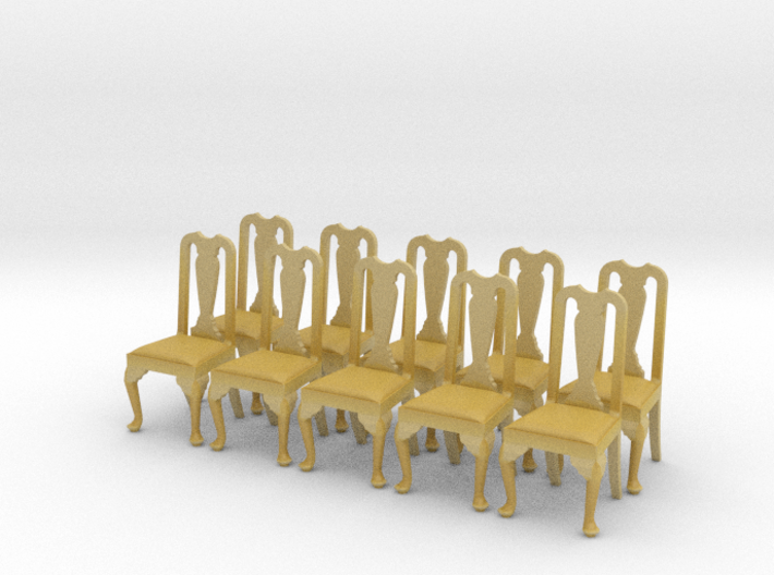1:48 Queen Anne Chair (Set of 10) 3d printed 